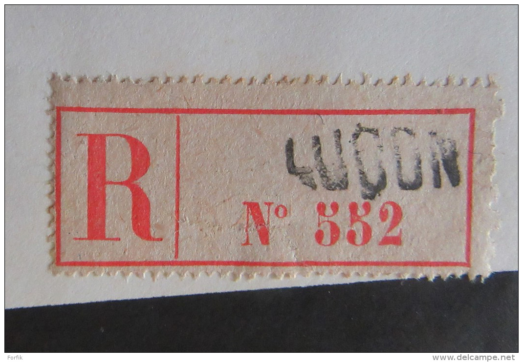 Recommandé "Luçon" N°552 Sur Enveloppe Avec Timbre 40c Type Merson YT N°119 - Cachet 1917 - 1877-1920: Période Semi Moderne