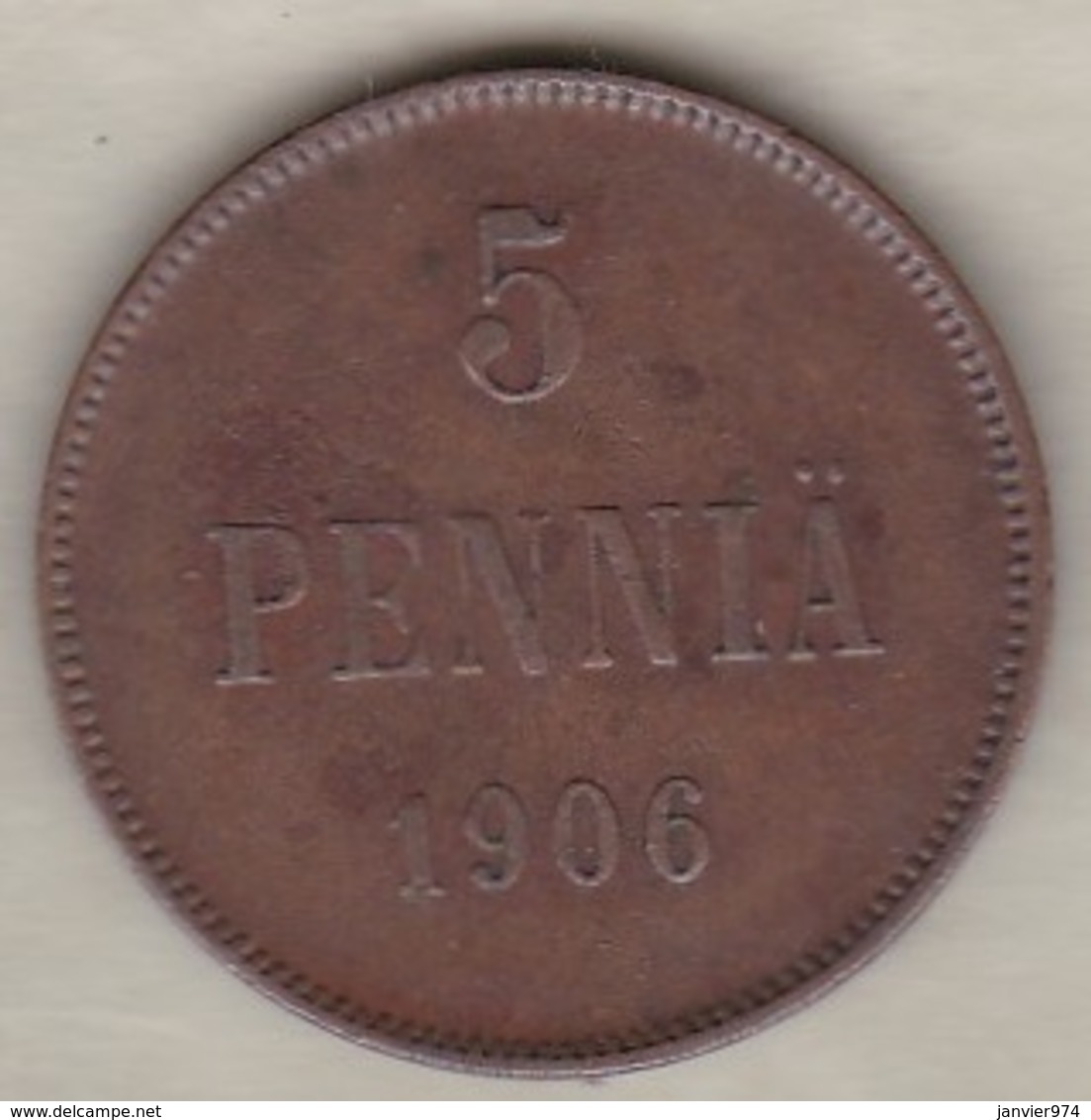 Finlande 5 Pennia 1906 Nicholas II KM# 15 - Finlande