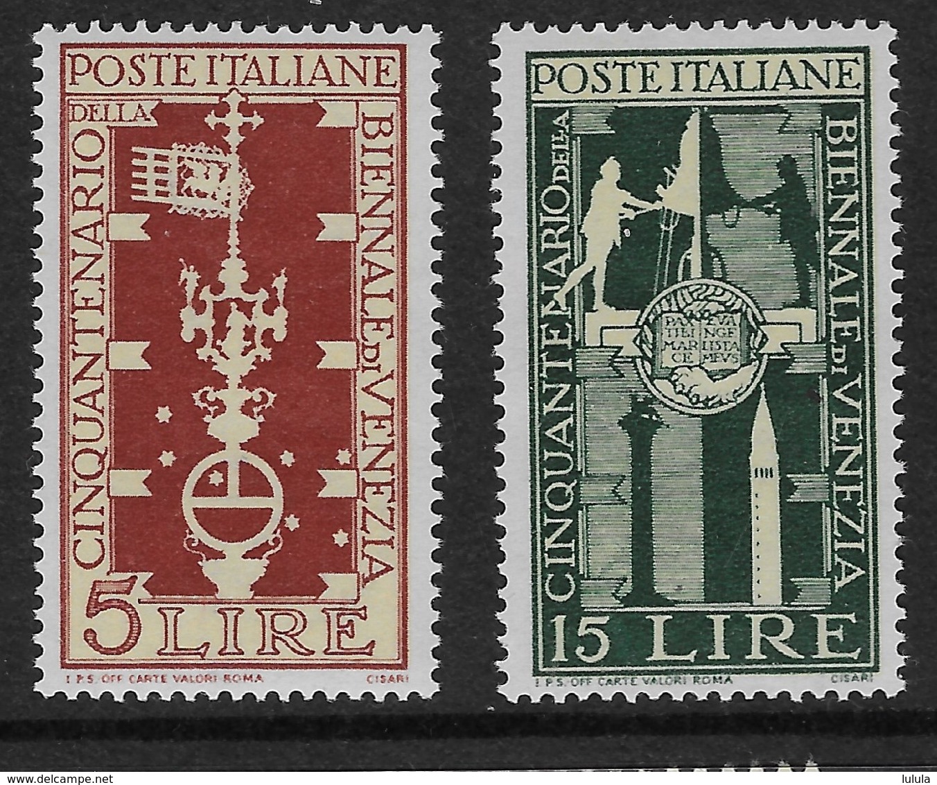 Italy 1949 Venice Biennale 5l, 15l Mint - 1946-60: Mint/hinged