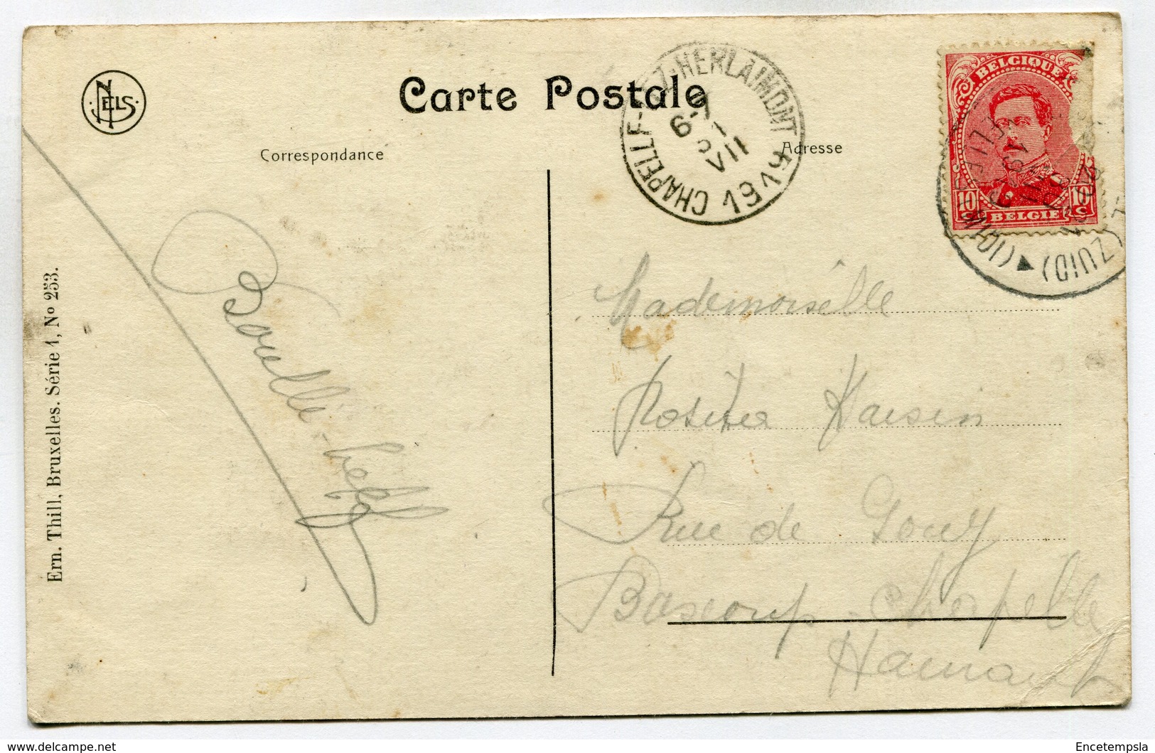 CPA - Carte Postale - Belgique - Bruxelles - Square Marie Louise Et Statue "La Cigale" - 1919 (SV5889) - Places, Squares