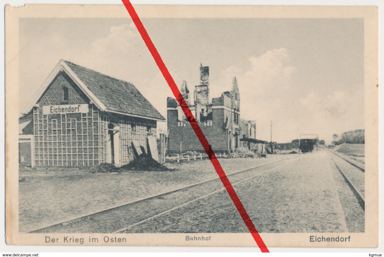 Bahnhof Eichendorf Bei Tilsit-Ragnit, Ostpreußen, Verlag August Schwarzkopff, Lötzen - Ostpreussen