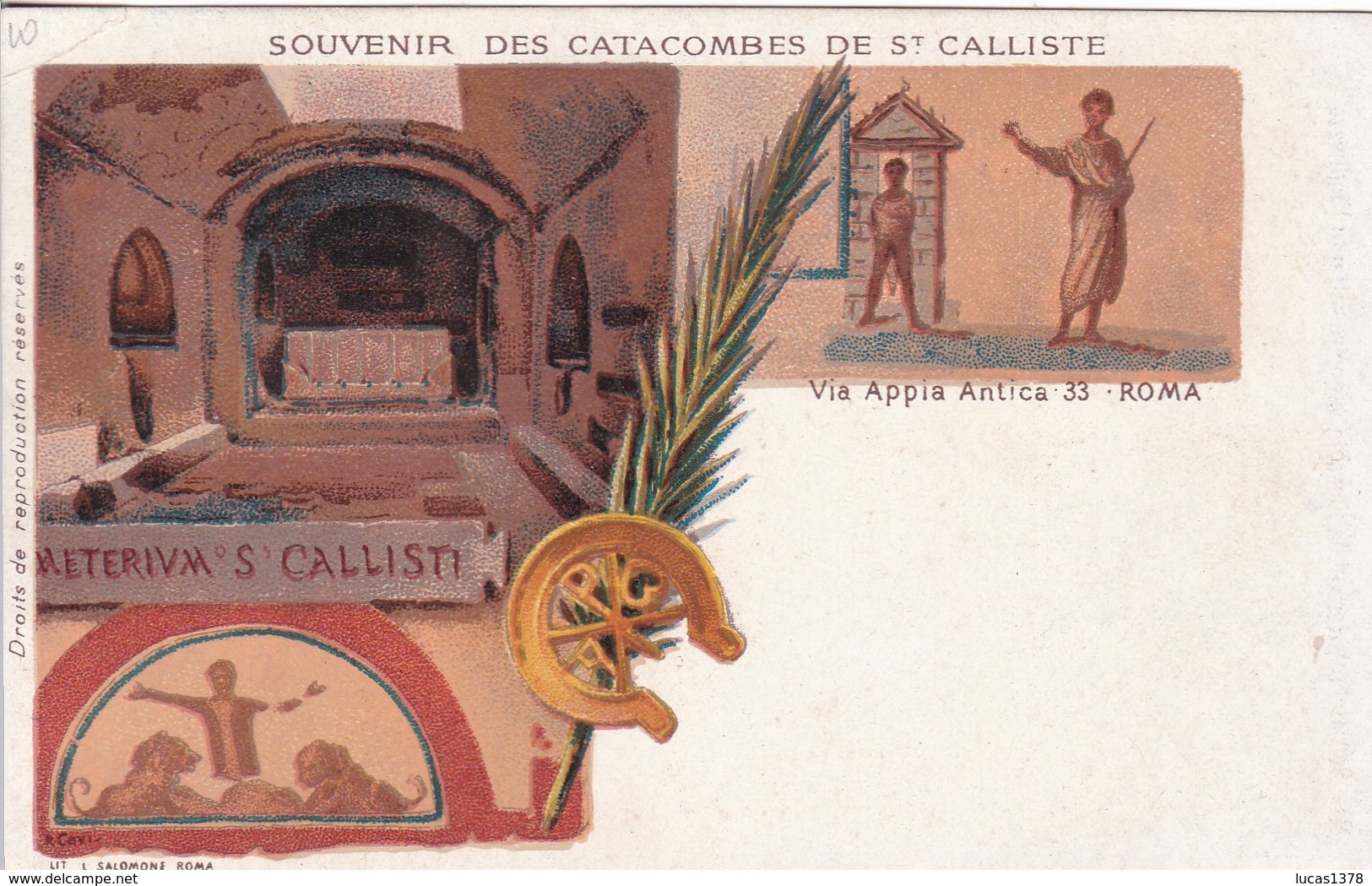 2 CARTES / SOUVENIR DES CATACOMBES DE ST CALLISTE / PETIT PRIX - Altri & Non Classificati