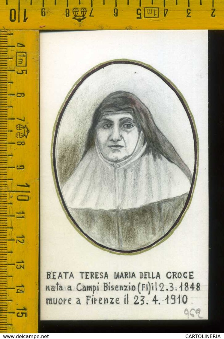 Santino Dipinto A Mano Beata Teresa Maria Delle Croce - Santini