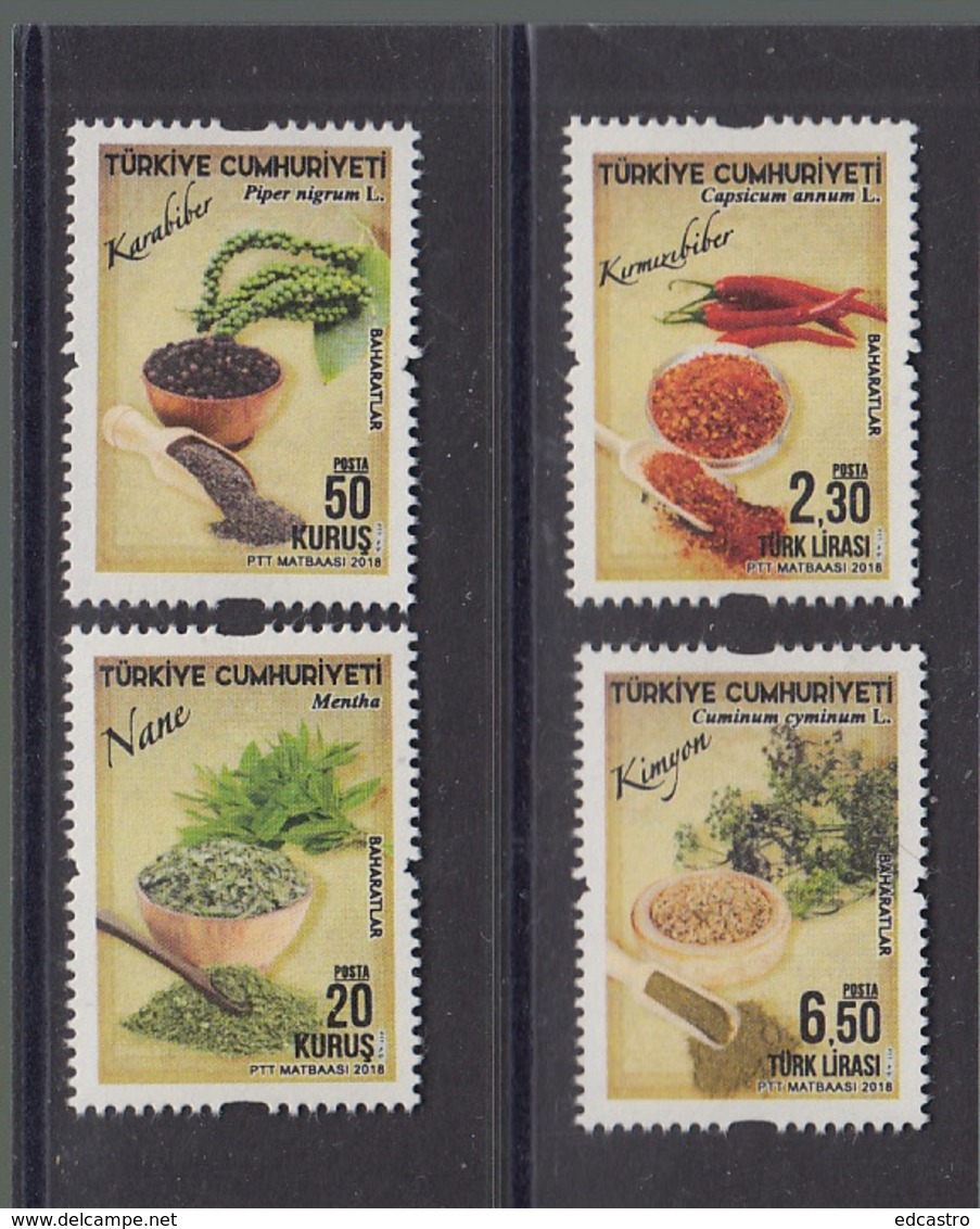 6.- TURKEY 2018  :SPICES THEMED DEFINITIVE STAMPS - Nuevos