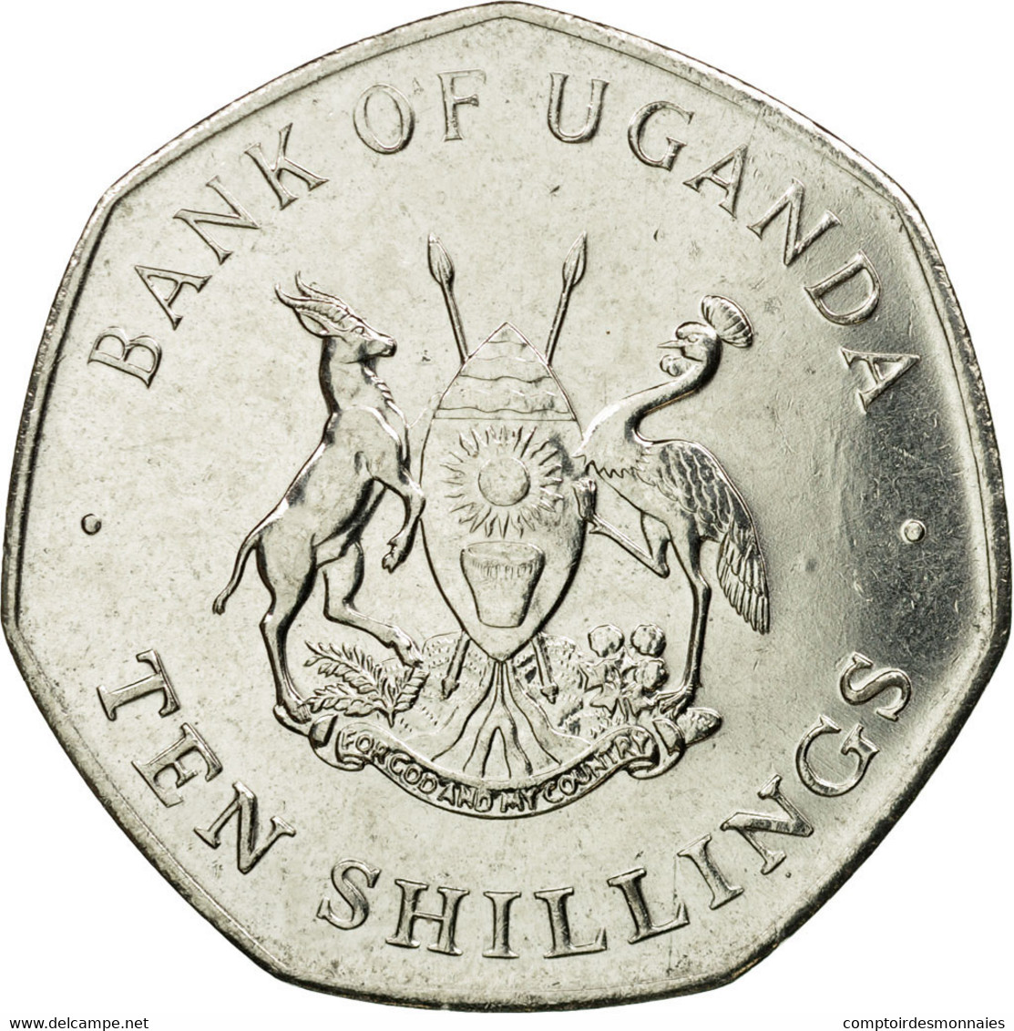 Monnaie, Uganda, 10 Shillings, 1987, SUP, Nickel Plated Steel, KM:30 - Ouganda