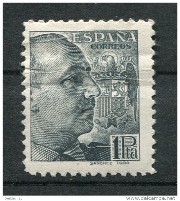 9078  ESPAGNE  N°672 *  1Pta Gris-noirGénéral Francisco Franco   1939    B/TB - Neufs