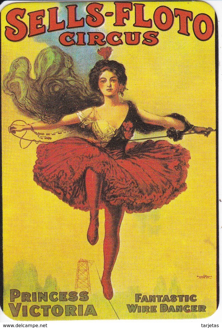 CALENDARIO DE ESPAÑA DE SELLS-FLOTO CIRCUS DEL AÑO 1989 (CALENDRIER-CALENDAR) BELLE EPOQUE - Tamaño Pequeño : 1981-90