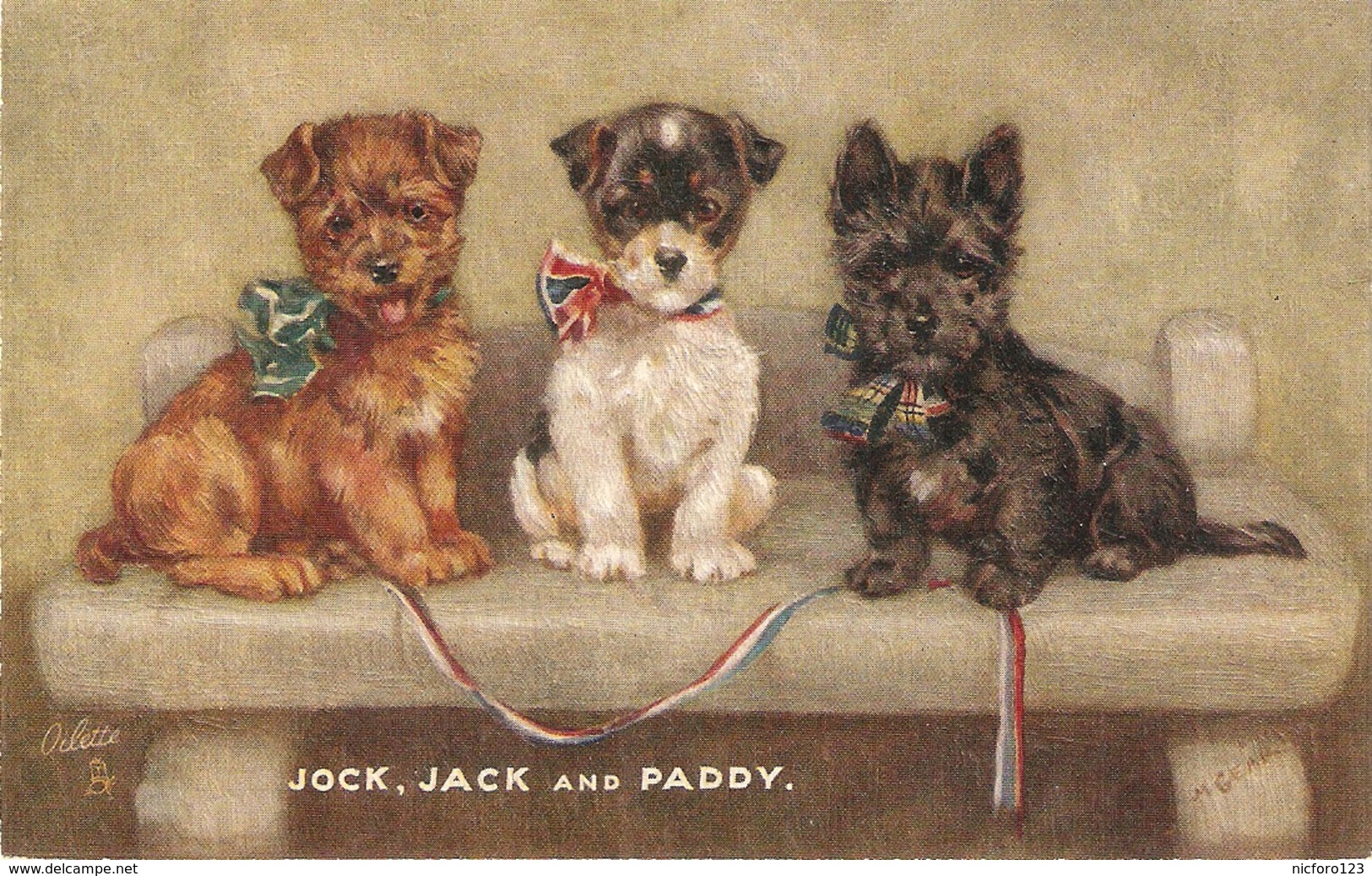 "Mabel Gear.Jack, Jack And Pddy" TuckOilette Playful Pets Ser PC #3597 - Tuck, Raphael