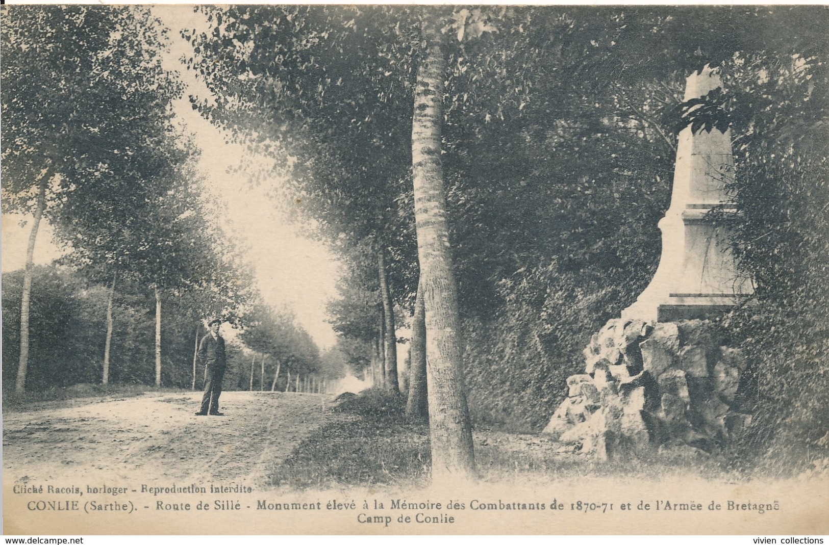 Conlie (72 - Sarthe) Route De Sillé - Le Monument Aux Morts De 1870 Et De L'armée De Bretagne - Conlie