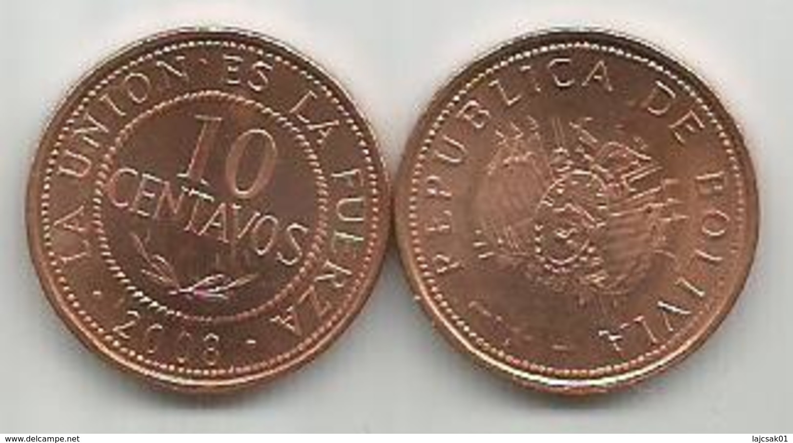 Bolivia 10 Centavos  2008. High Grade - Bolivia