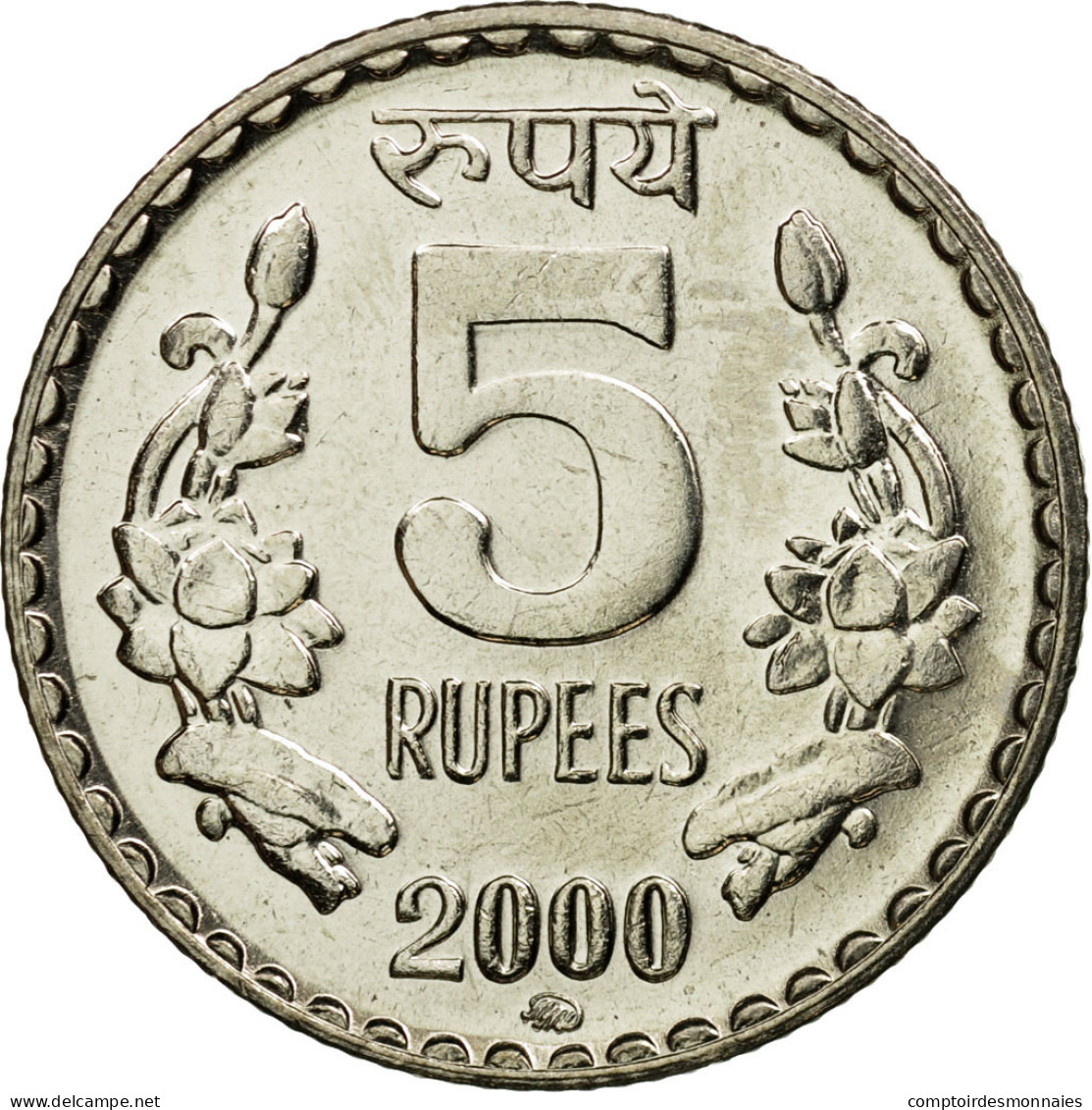 Monnaie, INDIA-REPUBLIC, 5 Rupees, 2000, SPL, Copper-nickel, KM:154.1 - Inde