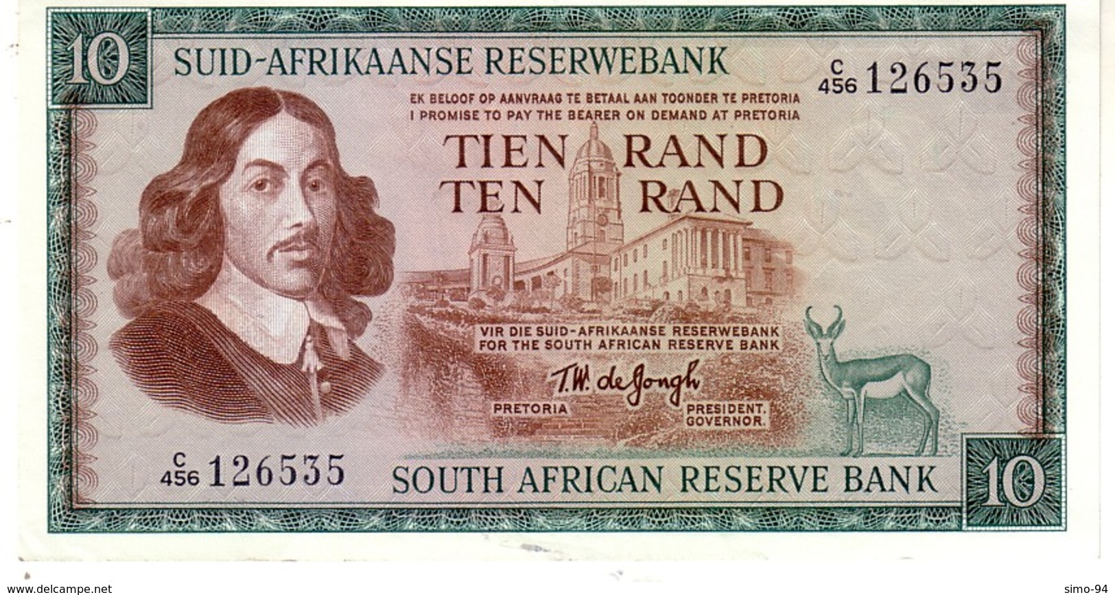 South Africa  P.114c 10 Rand 1976  Xf - Sudafrica