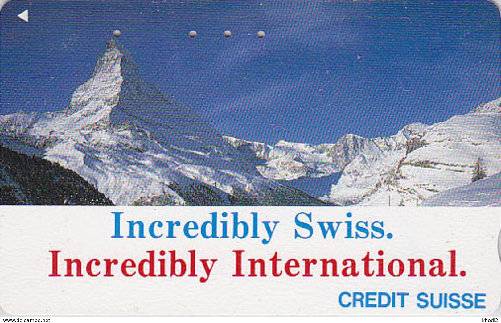 Télécarte Japon / 110-011 - MATTERHORN / CREDIT SUISSE Banque Bank  Japan Phonecard Switzerland Schweiz - Site 63 - Montagnes