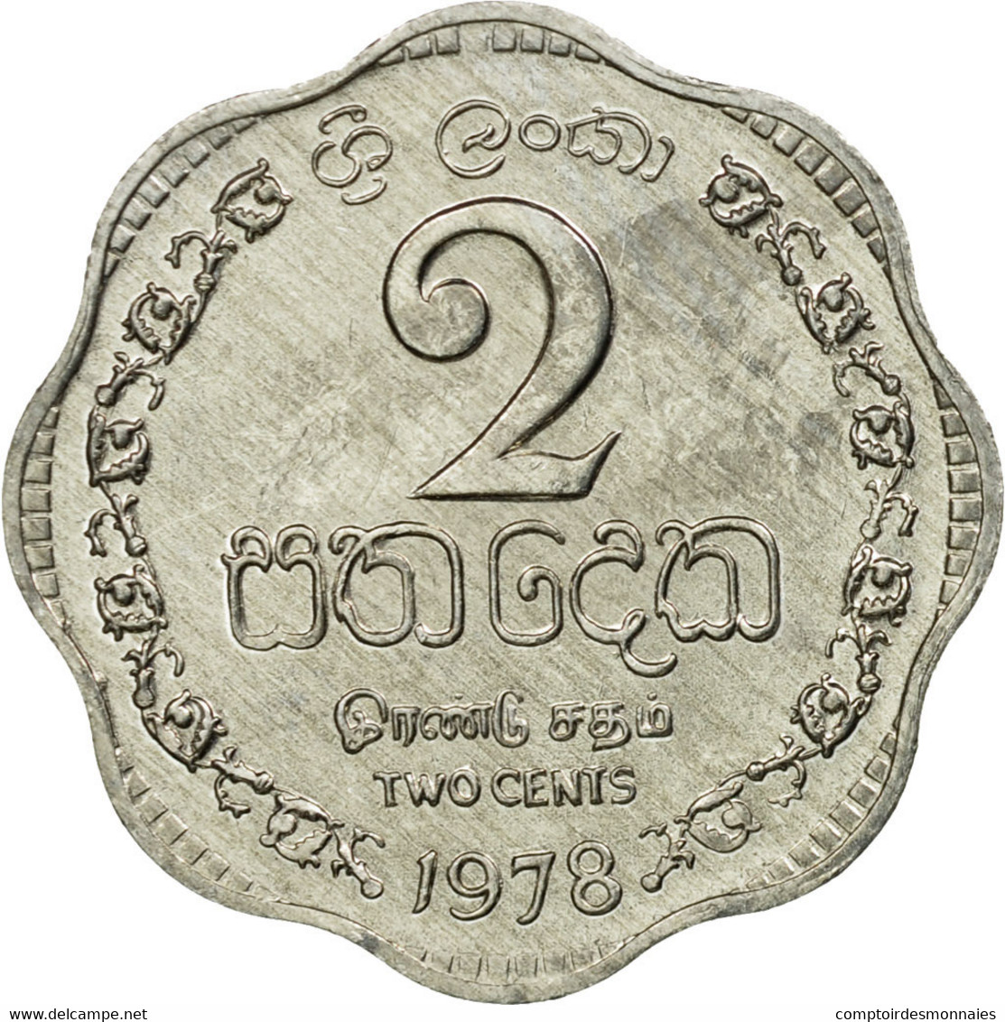 Monnaie, Sri Lanka, 2 Cents, 1978, TTB, Aluminium, KM:138 - Sri Lanka