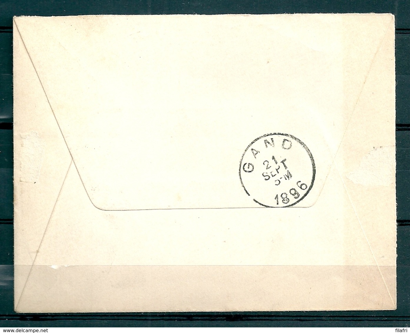 Nr 56 (2x) Op Brief Van Anvers (Palais) Naar Gand - 21 Sept 1896 - 1893-1907 Coat Of Arms