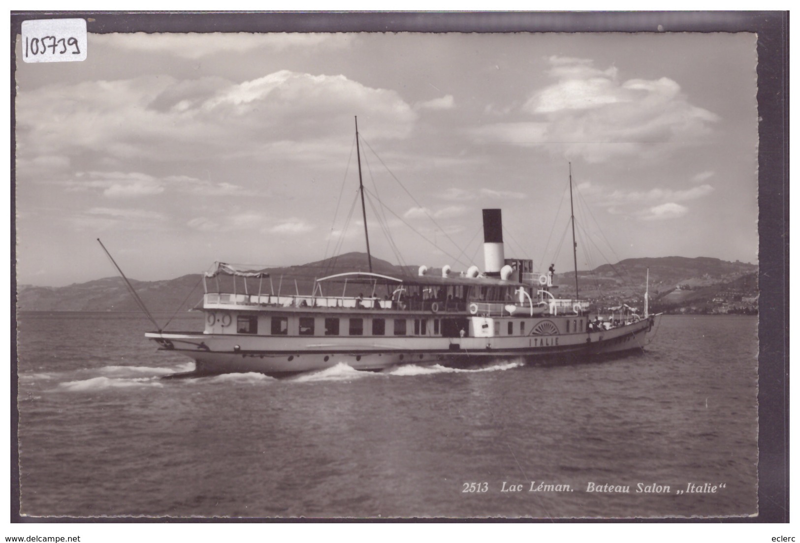 BATEAU " ITALIE " SUR LE LAC LEMAN - TB - Autres & Non Classés