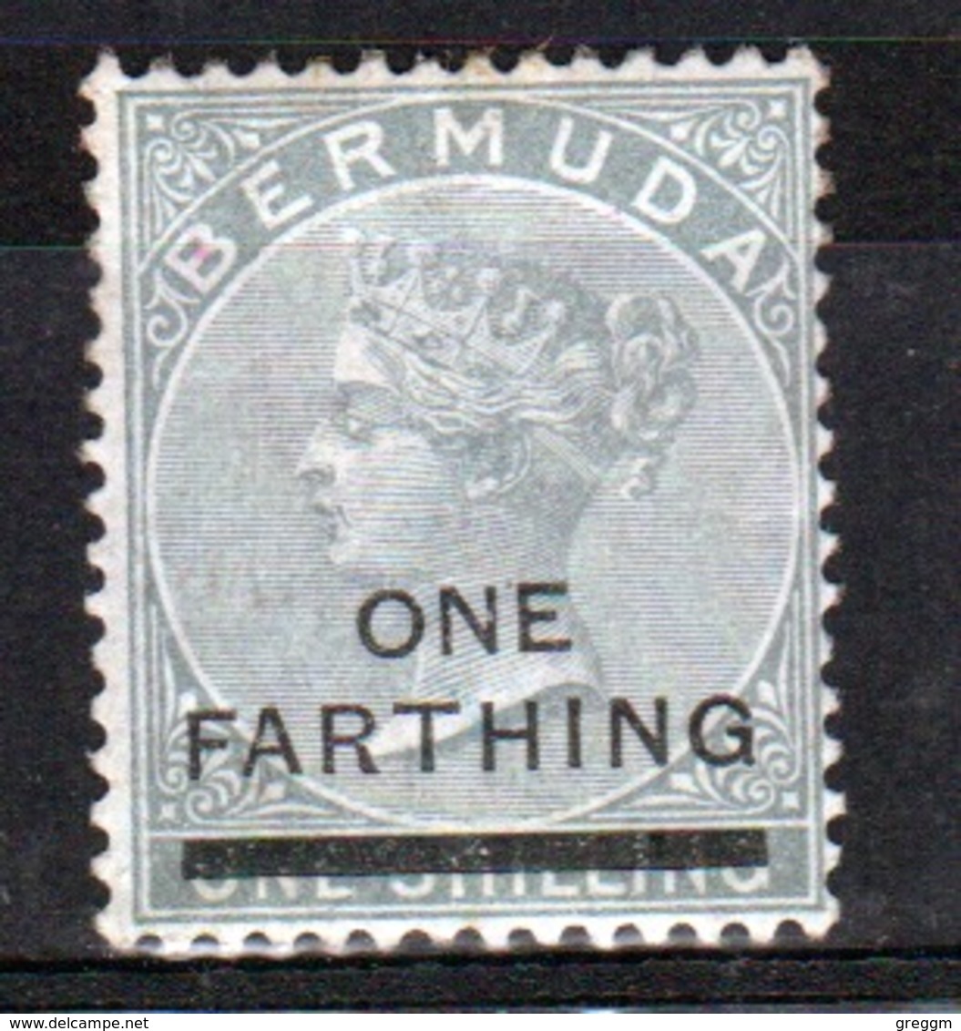 Bermuda 1901 Queen Victoria  Single Stamp With Overprint Of ¼d On 1/- Dull Grey - Bermuda