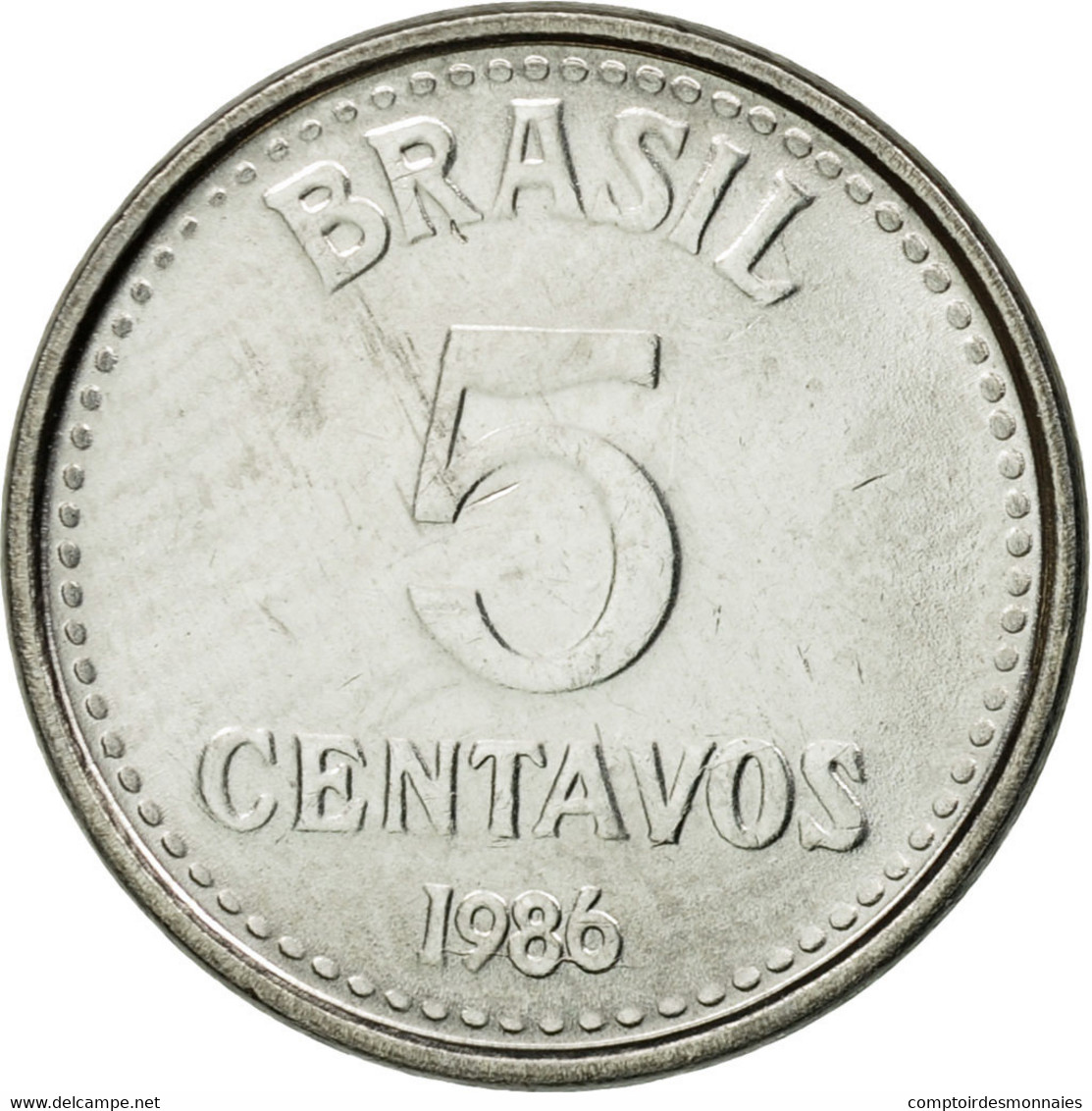 Monnaie, Brésil, 5 Centavos, 1986, TTB, Stainless Steel, KM:601 - Brésil