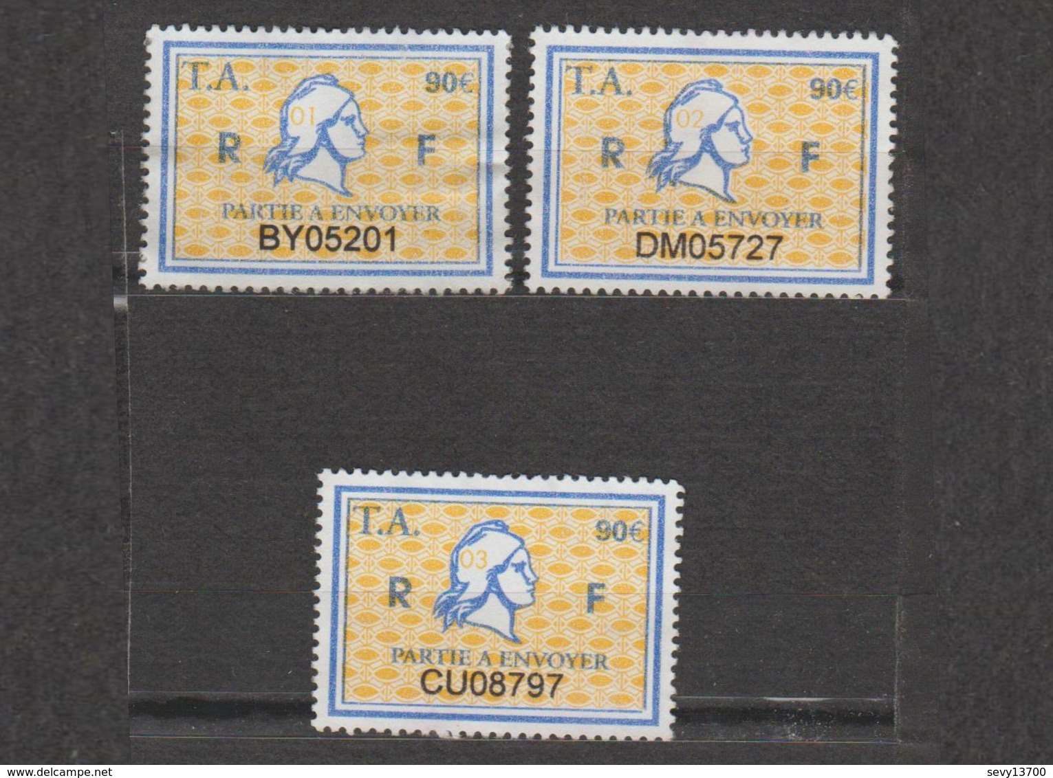 Série Timbres Fiscaux -  3 Timbres Amende Millésime 01 - 02 - 03 - Autres & Non Classés