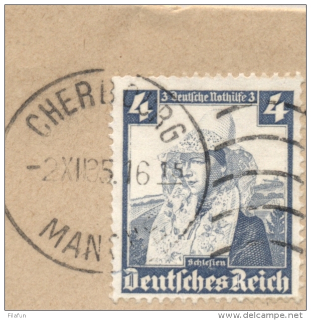 Deutsches Reich - 1935 - 3 X Volkstrachten On Cover From Cherbourg To Bremen - Brieven En Documenten