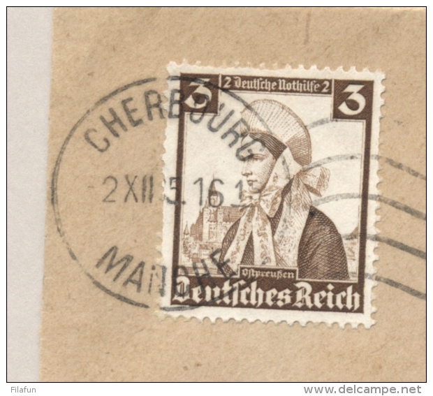 Deutsches Reich - 1935 - 3 X Volkstrachten On Cover From Cherbourg To Bremen - Brieven En Documenten