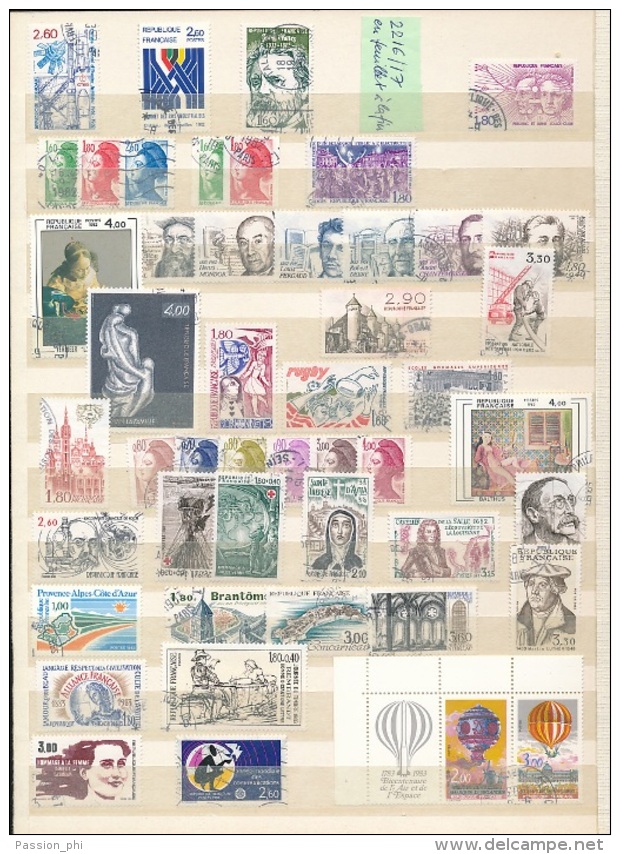 FRANCE DANS UN CLASSEUR ENSEMBLE DE TIMBRES OBLITERES TOUTES PERIODES BONNE QUALITE