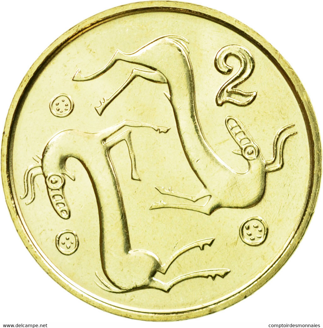 Monnaie, Chypre, 2 Cents, 2003, SPL, Nickel-brass, KM:54.3 - Chipre