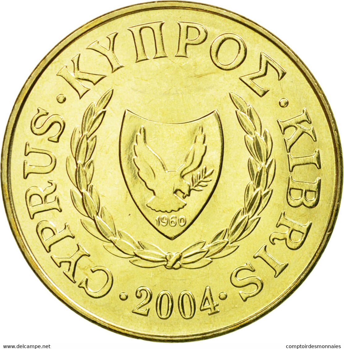 Monnaie, Chypre, 5 Cents, 2004, SPL, Nickel-brass, KM:55.3 - Chypre