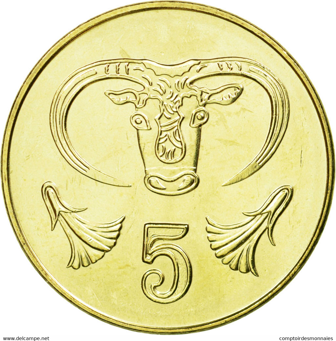 Monnaie, Chypre, 5 Cents, 2004, SPL, Nickel-brass, KM:55.3 - Chypre