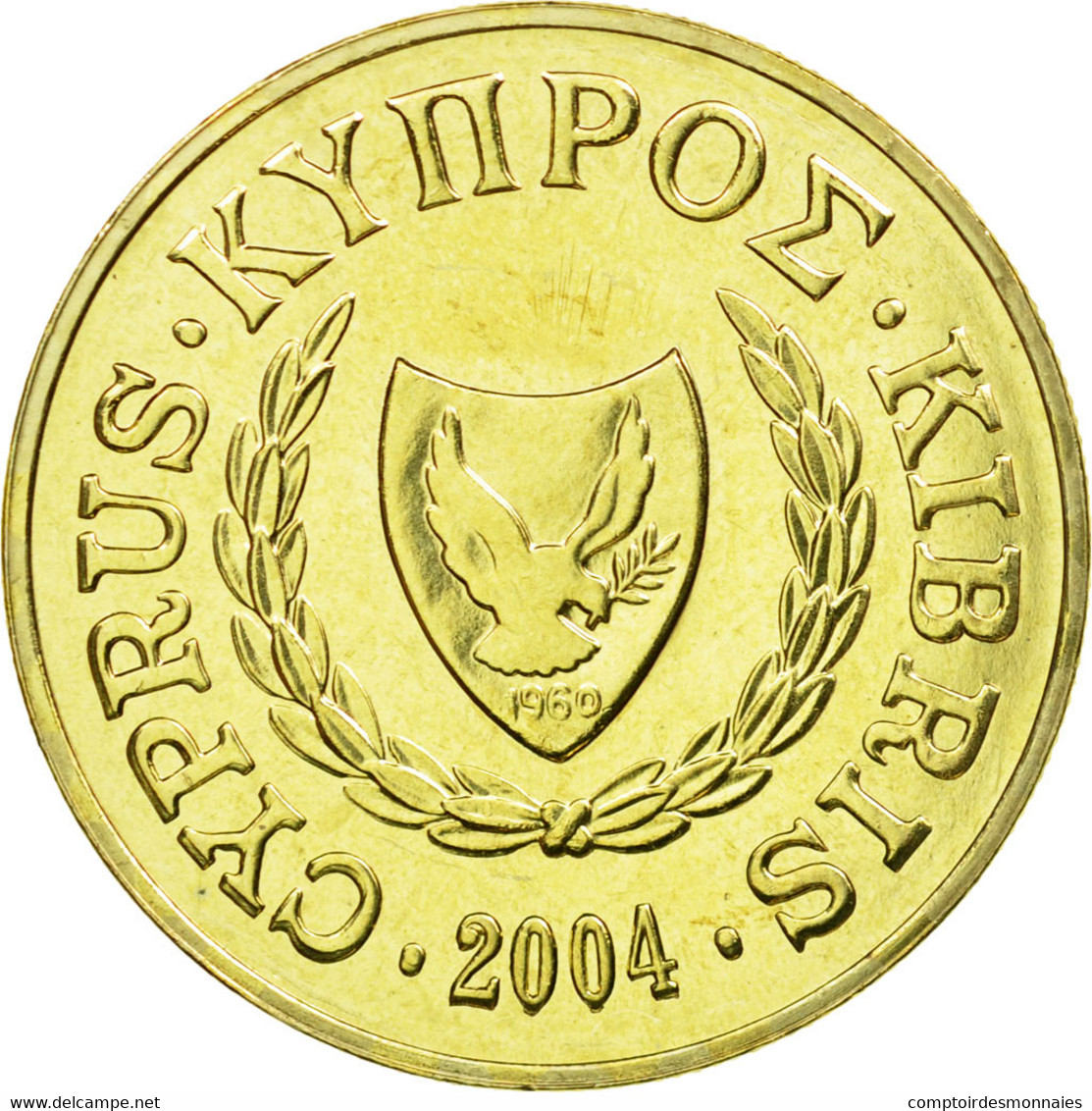 Monnaie, Chypre, 10 Cents, 2004, SPL, Nickel-brass, KM:56.3 - Chypre