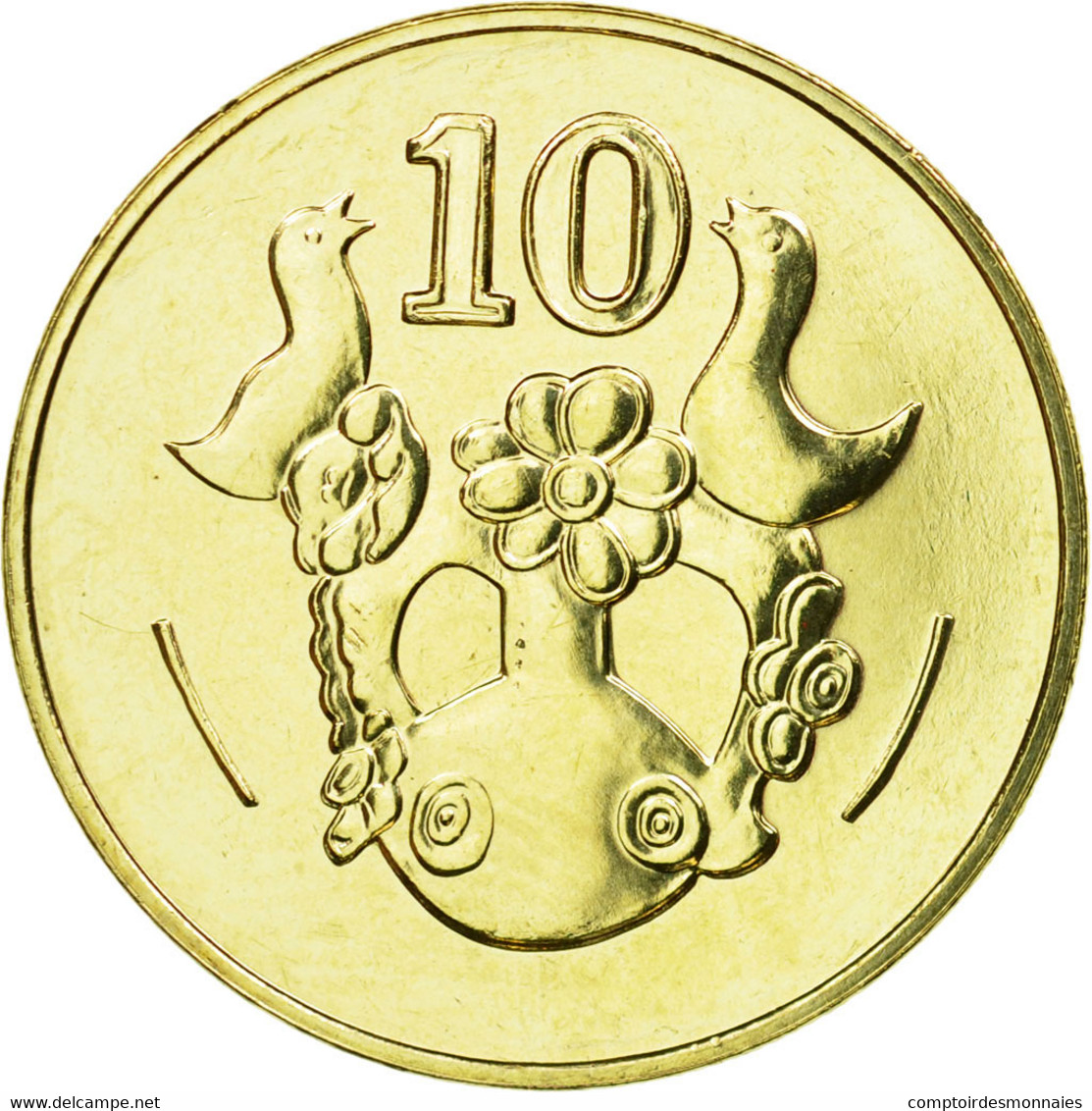 Monnaie, Chypre, 10 Cents, 2004, SPL, Nickel-brass, KM:56.3 - Chypre
