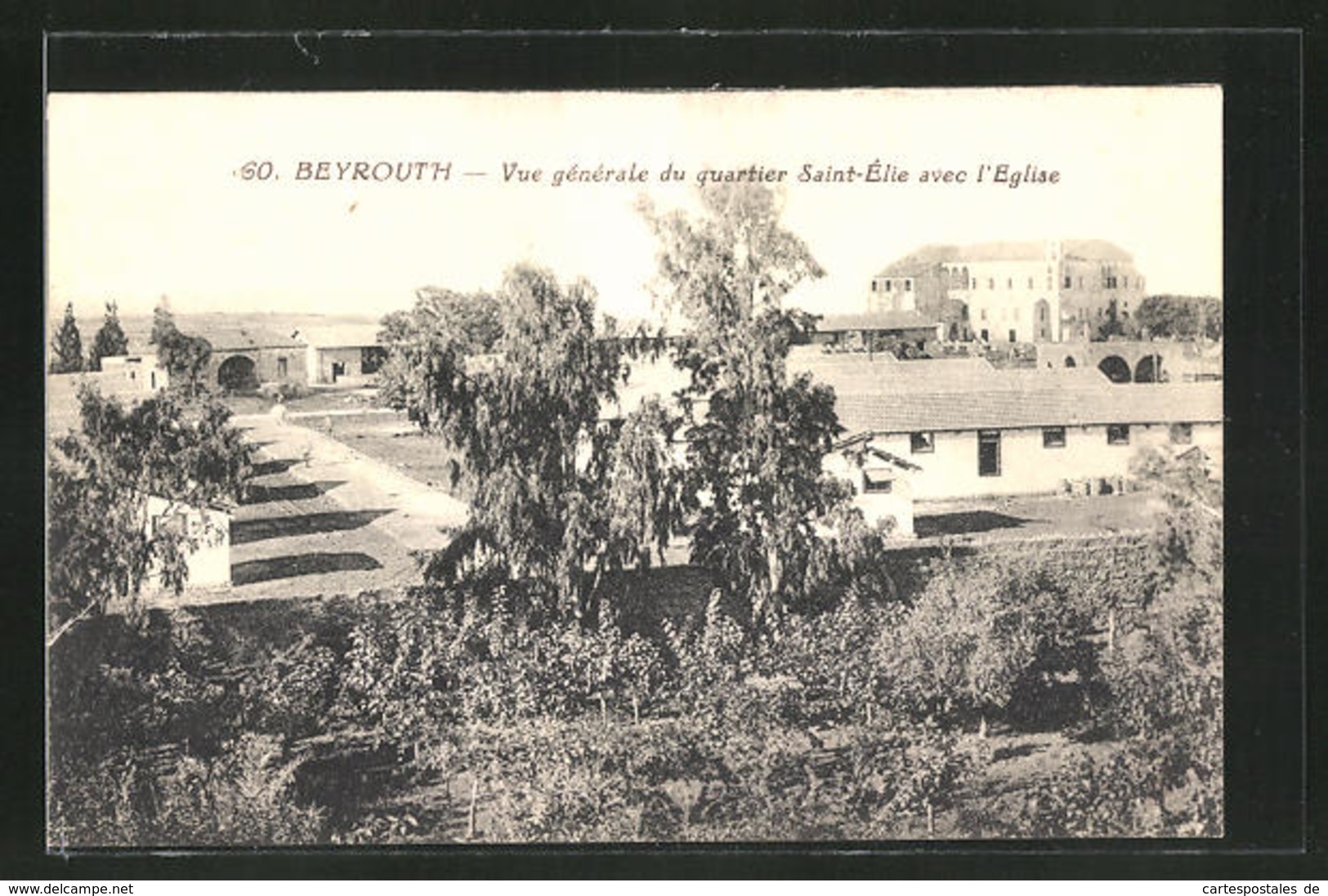 AK Beyrouth / Beirut, Vue Générale Du Quartier Saint-Élie Avec L'Eglise - Líbano