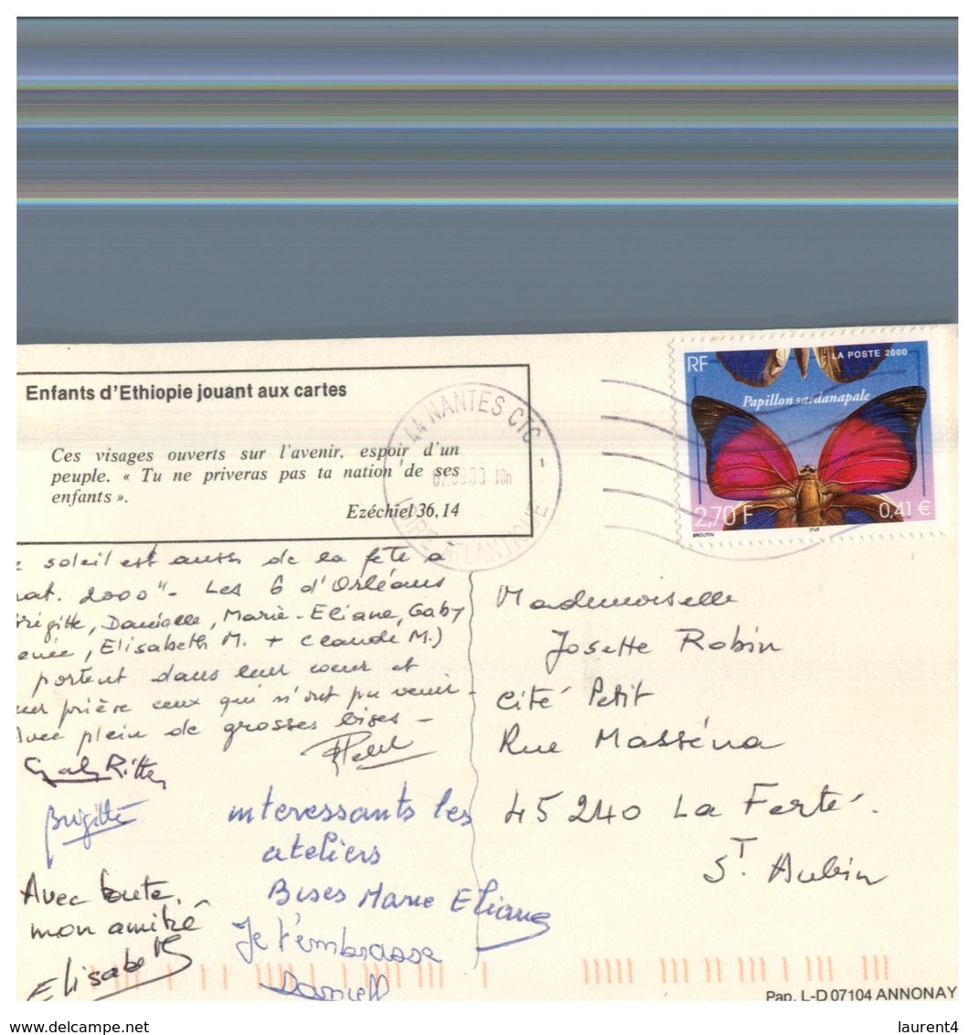 (ORL 6543) France Stamp At Back Of Postcard - Ethiopia Chidrens Playing Cards - Jeux De Carte - Cartes à Jouer