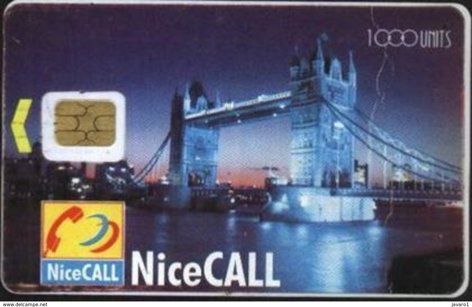 PAKISTAN : NC01 1000 Units NiceCall London Bridge (sticker Card) USED - Pakistan