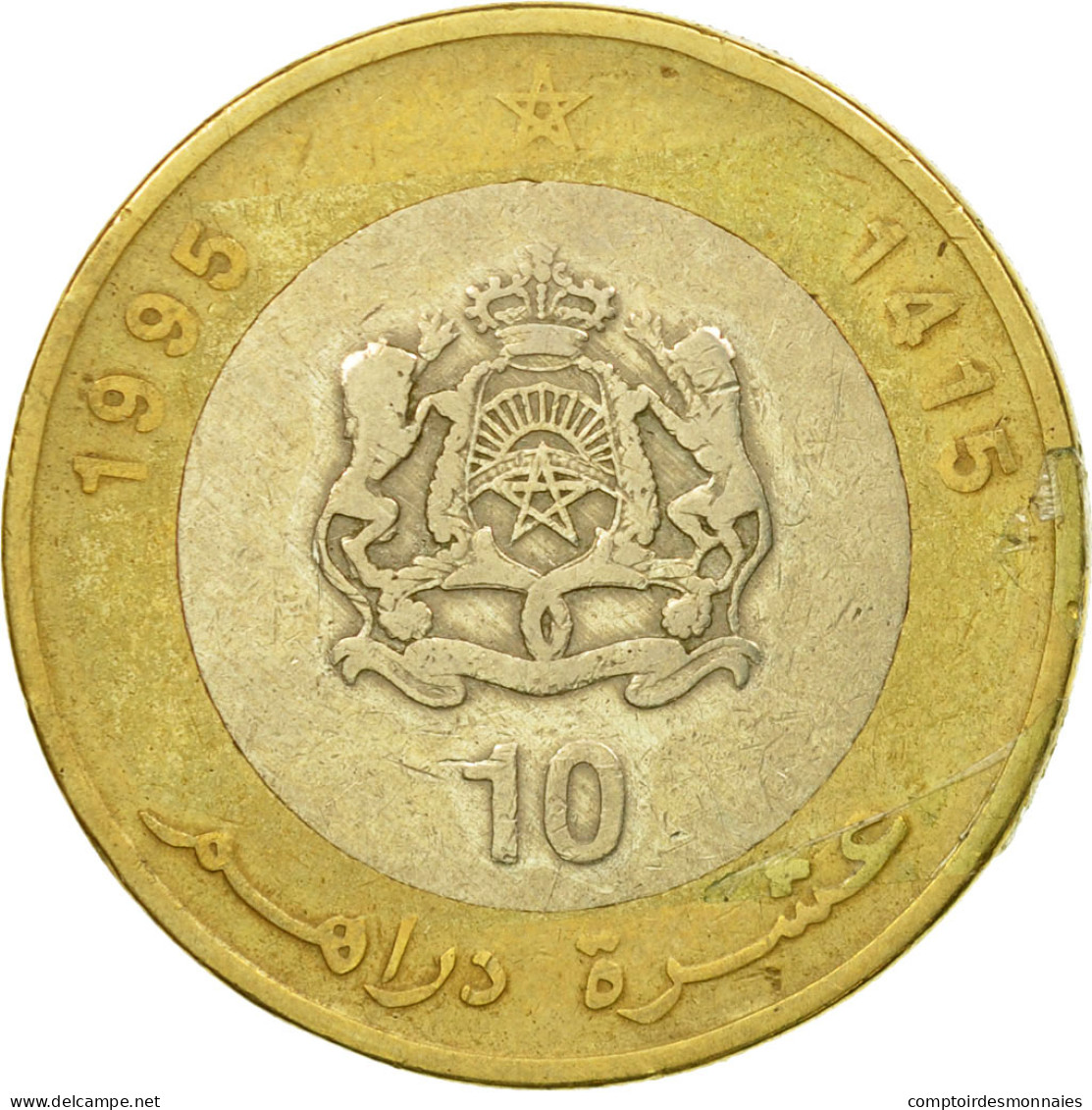 Monnaie, Maroc, Al-Hassan II, 10 Dirhams, 1995/AH1415, TTB, Bi-Metallic, KM:92 - Maroc