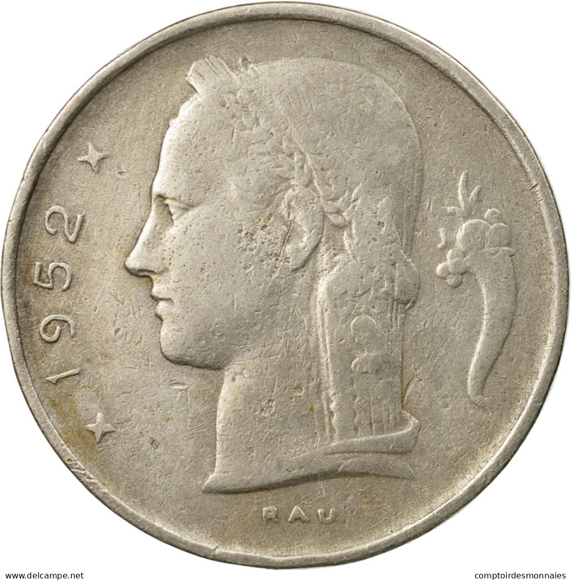 Monnaie, Belgique, Franc, 1952, TTB, Copper-nickel, KM:143.1 - 1 Franc