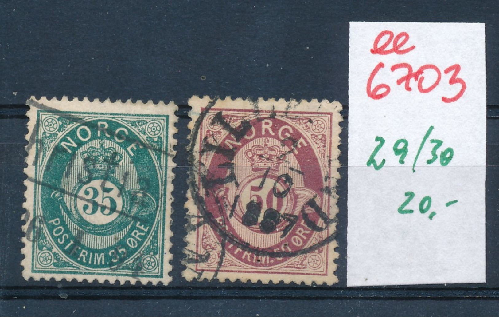 Norge Nr.  29+30     O   (ee6703 ) Siehe Scan - Used Stamps