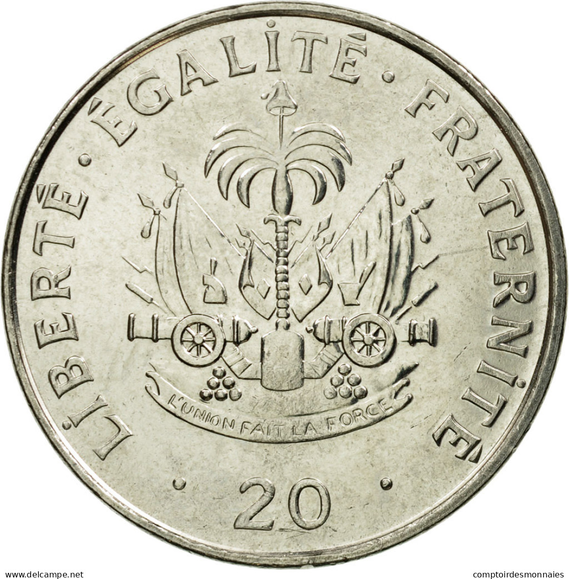 Monnaie, Haïti, 20 Centimes, 1995, TTB, Nickel Plated Steel, KM:152a - Haiti