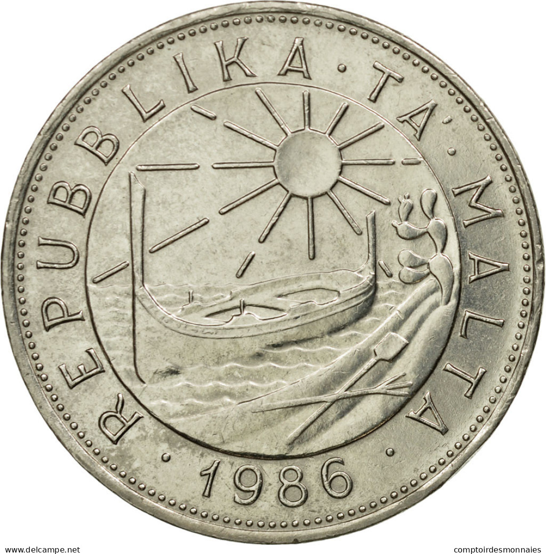 Monnaie, Malte, Lira, 1986, TTB, Nickel, KM:82 - Malte