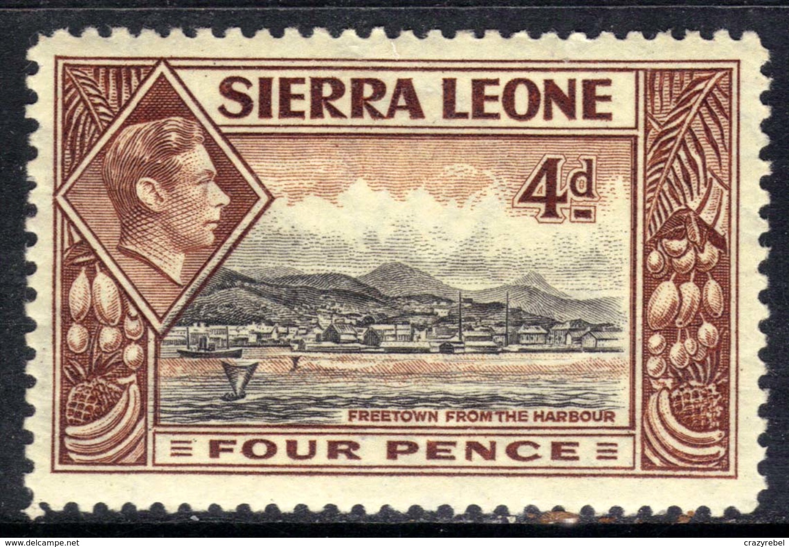 Sierra Leone 1938 KGV1 4d Black & Red Brown MM SG 193 ( G1344 ) - Sierra Leone (...-1960)