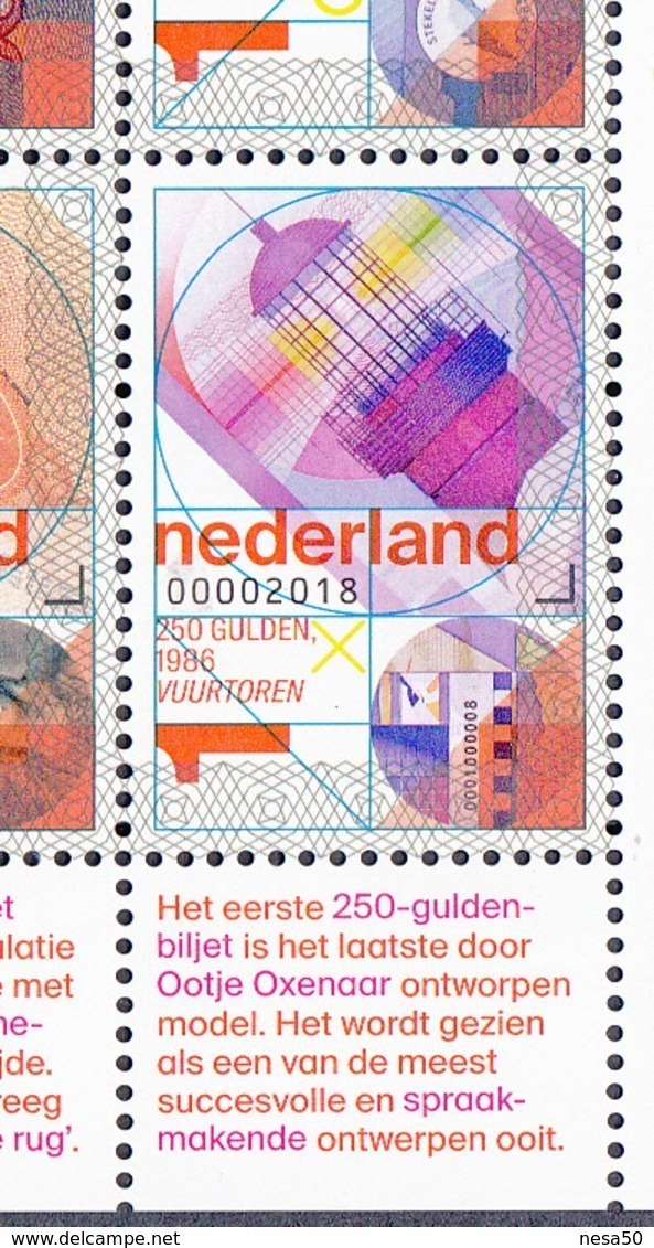 Nederland 2018, Nvph ??, Mi Nr ??,  De Nederlandse Gulden, Munt, Banknote, Vuurtoren, Lighthouse - Unused Stamps