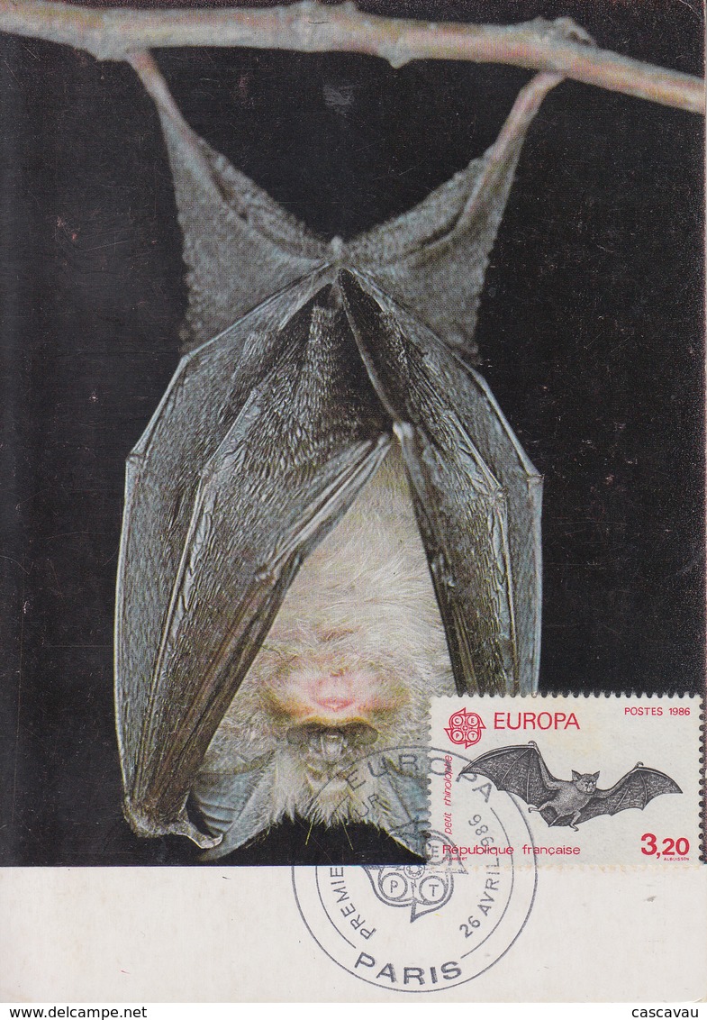 Carte Maximum   FDC   1er  Jour   FRANCE   Chauve - Souris     EUROPA    1986 - 1986