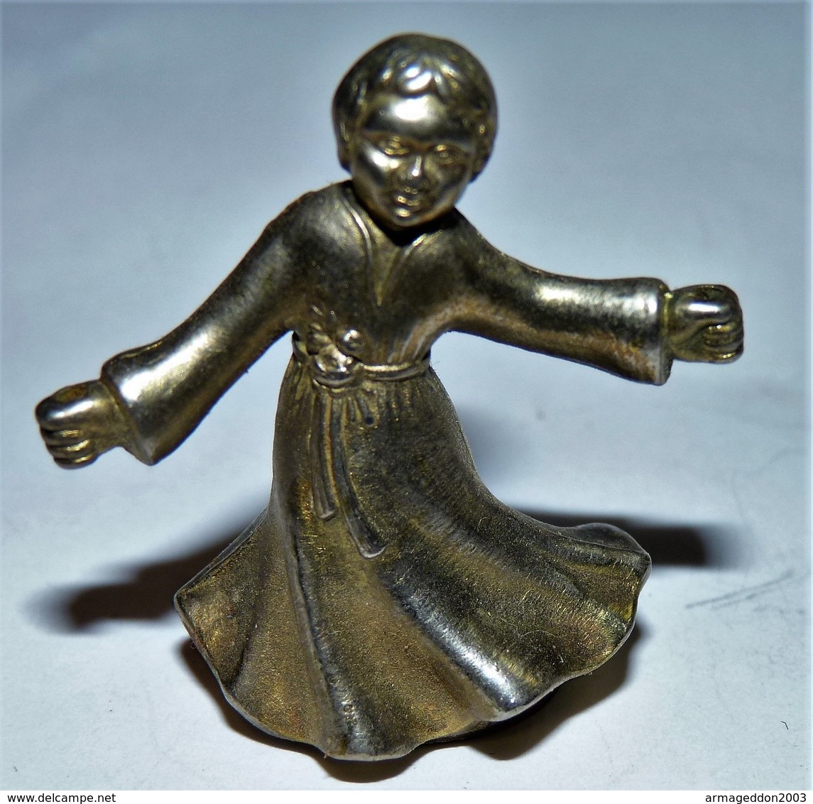 ANCIEN PETITE SCULPTURE METAL ARGENTE UN ANGE ENFANT / BE - Altri & Non Classificati