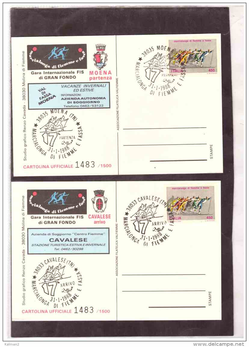 TEM9252   -   MOENA-CAVALESE   31.1.1988   /   17° MARCIALONGA DI FIEMME E FASSA   -   PARTENZA E ARRIVO - Sci