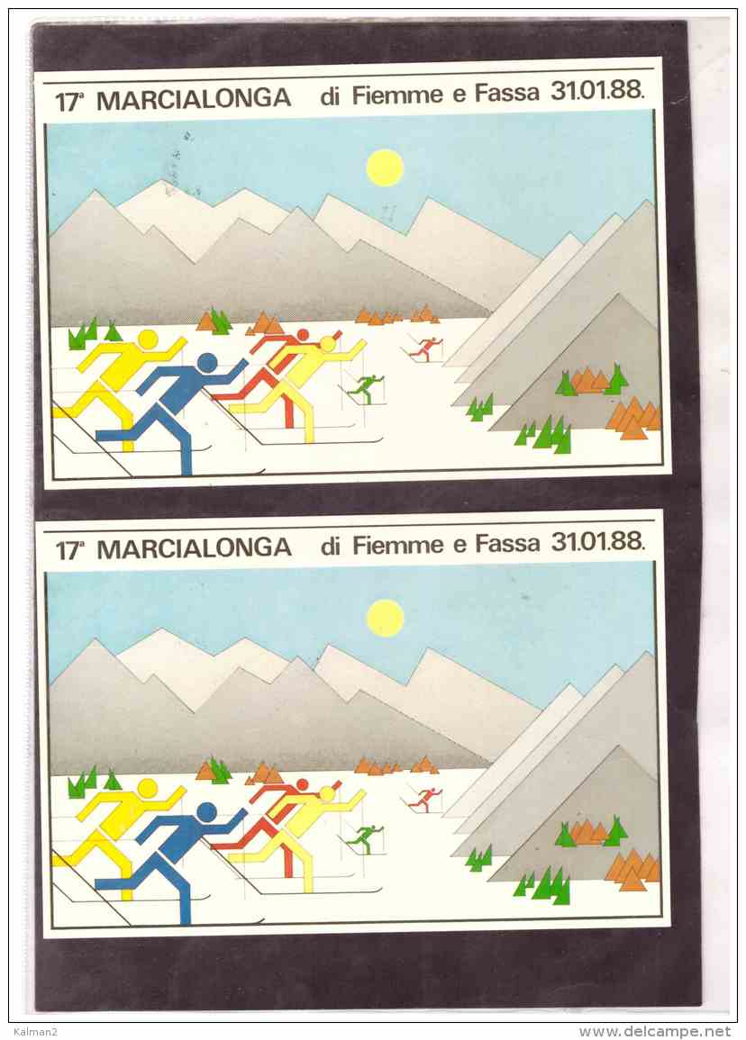 TEM9252   -   MOENA-CAVALESE   31.1.1988   /   17° MARCIALONGA DI FIEMME E FASSA   -   PARTENZA E ARRIVO - Skiing