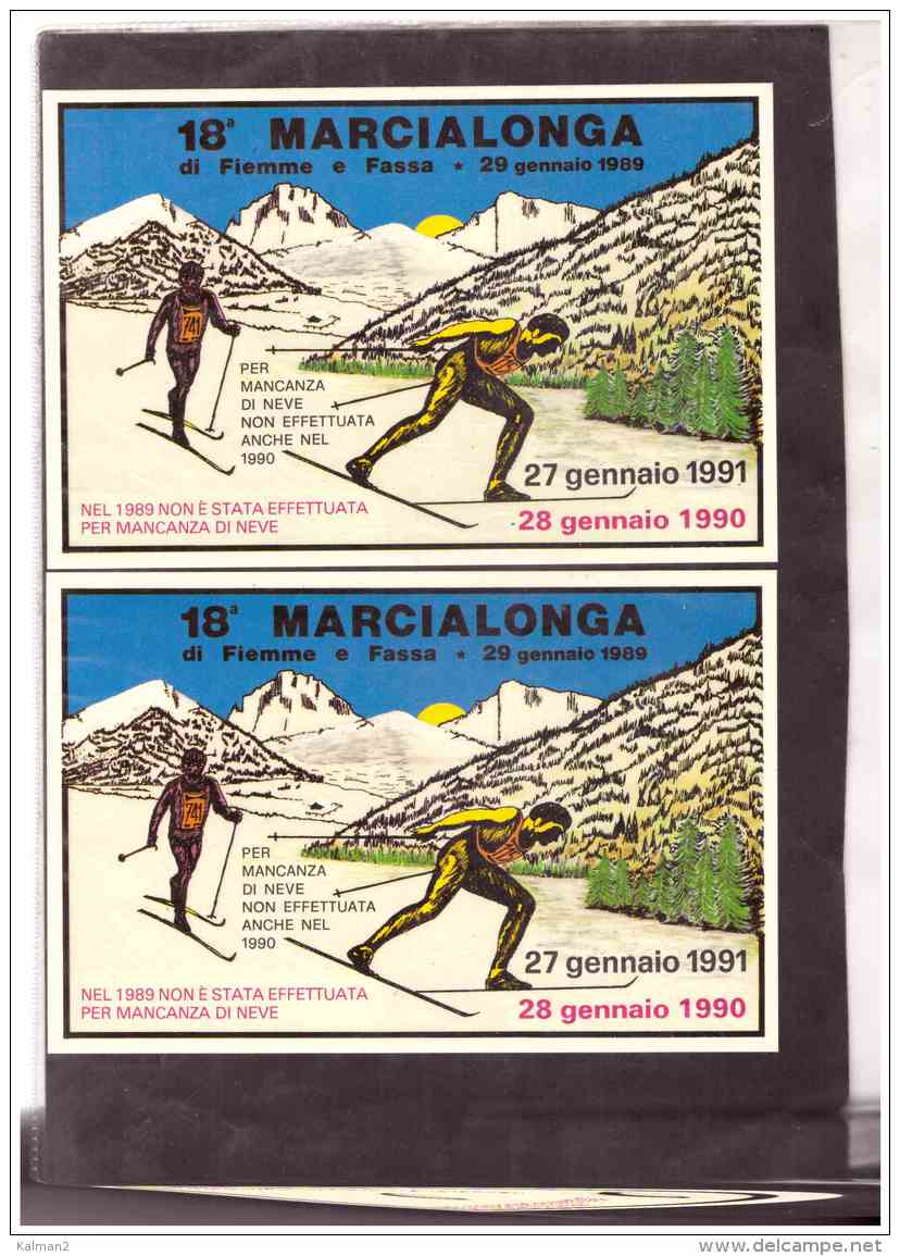 TEM9251   -   MOENA-CAVALESE   27.1.1991   /   18° MARCIALONGA DI FIEMME E FASSA   -   PARTENZA E ARRIVO - Ski