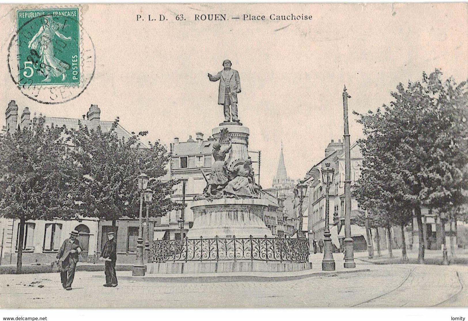 76 Rouen Place Cauchoise Cpa Carte Animée - Rouen