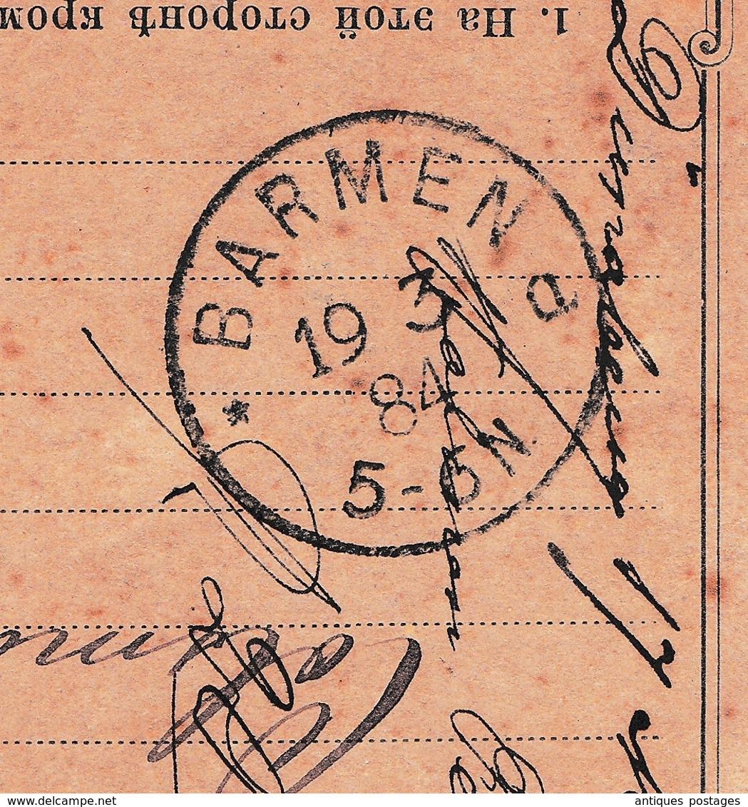 Entier Postal Dünaburg 1884 Lettonie Daugavpils Даугавпилс Lettland Латвия Latvija Barmen Deutschland - Lettonie