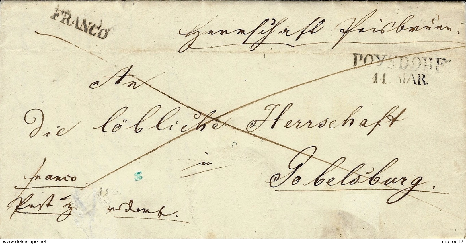 1846- Letter From POYSDORF / 11 MAR  To Gobelsburg " Franco "  + FRANCO - ...-1850 Voorfilatelie