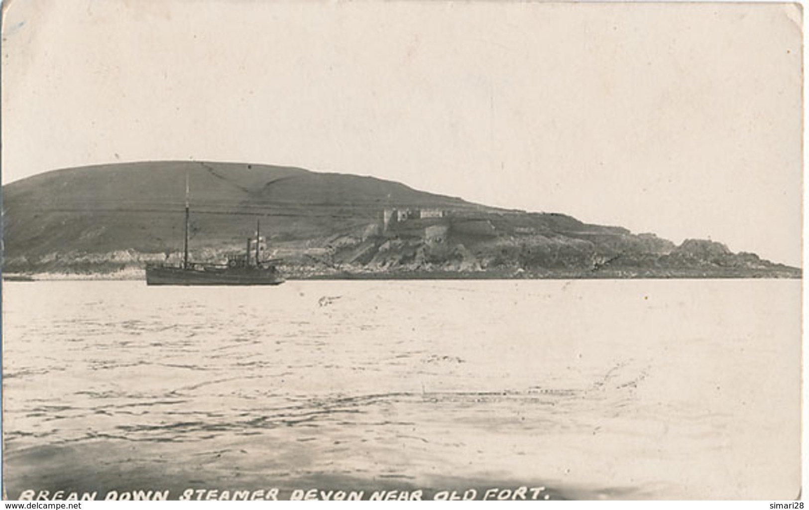 BREAN DOWN STEAMER DEVON NEAR OLD FORT - CARTE PHOTO - Autres & Non Classés